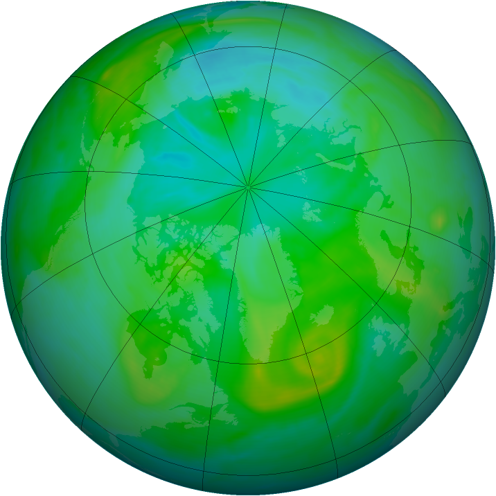 Arctic ozone map for 03 August 2007